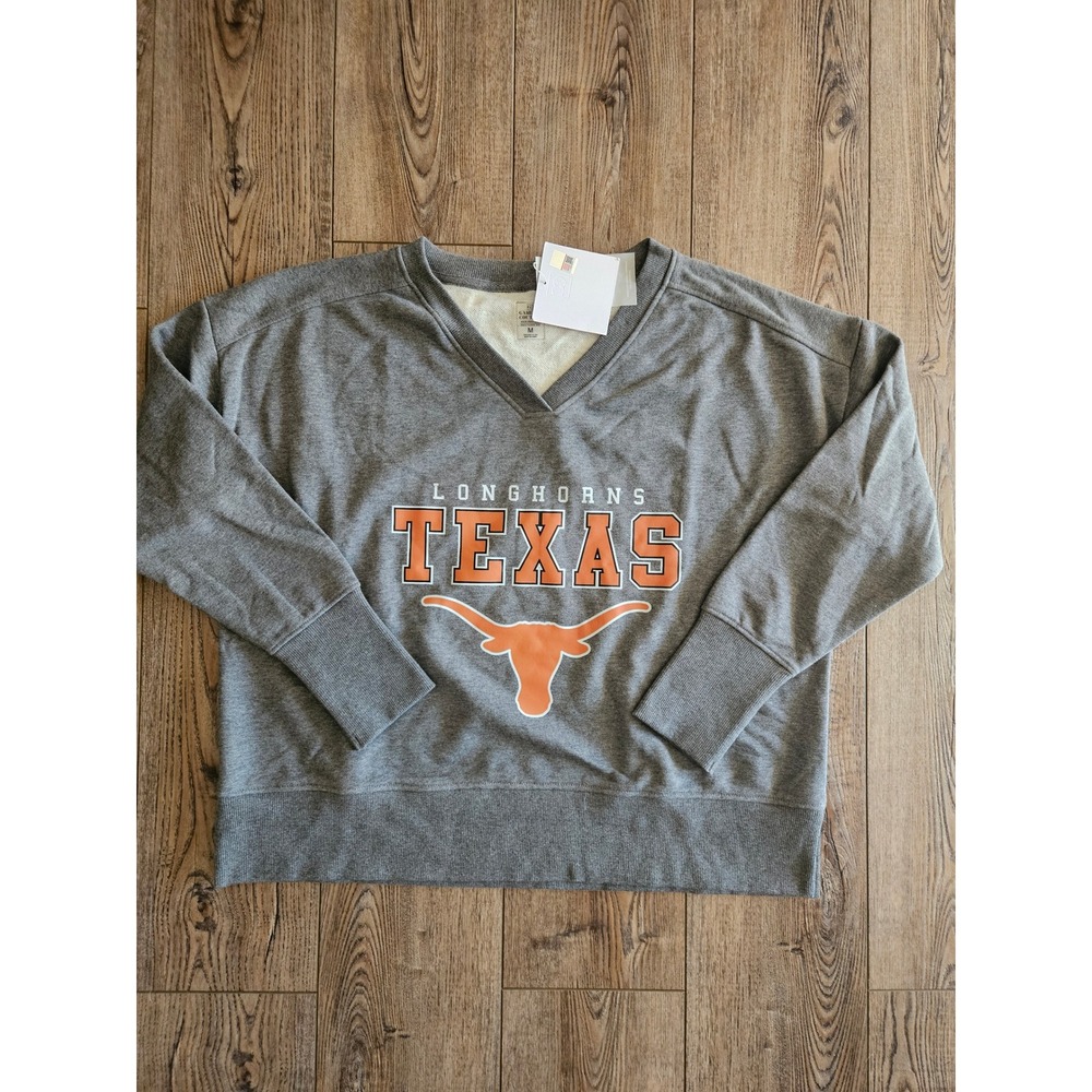 Texas Longhorns Gameday Couture Sweatshirt Gray Women's V Neck Size M